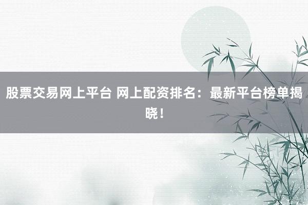 股票交易网上平台 网上配资排名：最新平台榜单揭晓！