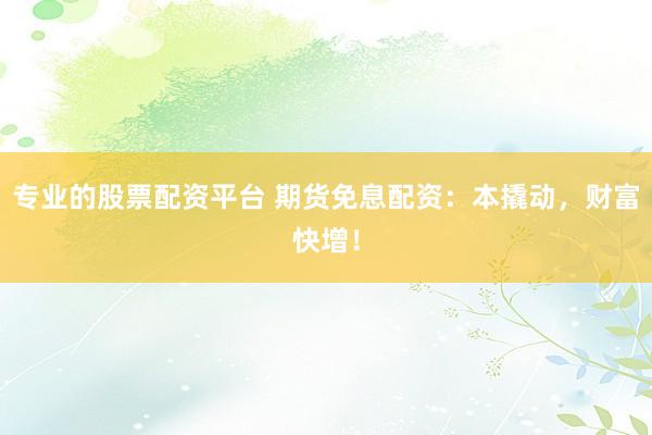 专业的股票配资平台 期货免息配资：本撬动，财富快增！