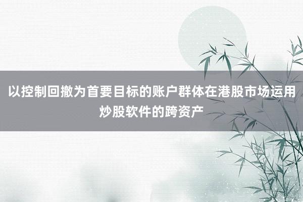 以控制回撤为首要目标的账户群体在港股市场运用炒股软件的跨资产