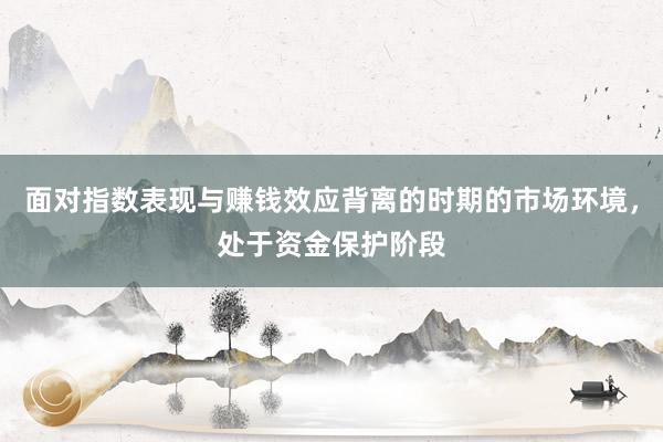 面对指数表现与赚钱效应背离的时期的市场环境，处于资金保护阶段