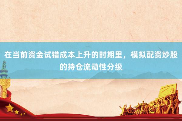 在当前资金试错成本上升的时期里，模拟配资炒股的持仓流动性分级