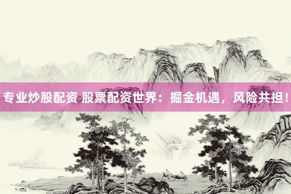 专业炒股配资 股票配资世界：掘金机遇，风险共担！